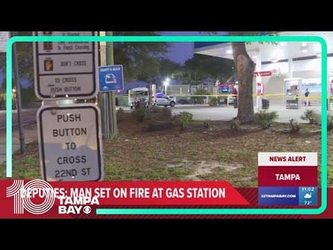 Person sets man on fire at Tampa gas station, deputies say