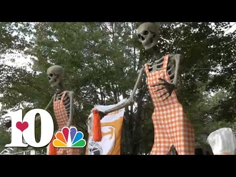 Vonore family decorates yard with 'Vols graveyard' during run-up to game against Florida