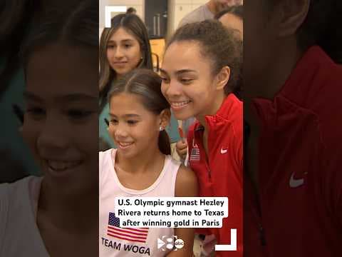 U.S. Olympic gymnast Hezley Rivera returns home to Texas after winning gold in Paris