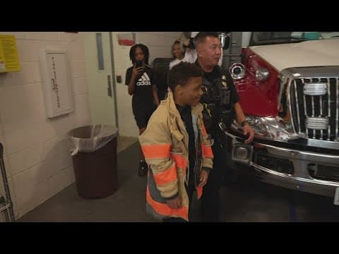 A North Texas 8-year-old battling pediatric cancer gets to spend the day as a fire fighter