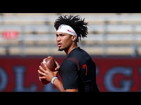 Ohio State quarterback C.J. Stroud speaks after being named a Heisman Trophy finalist