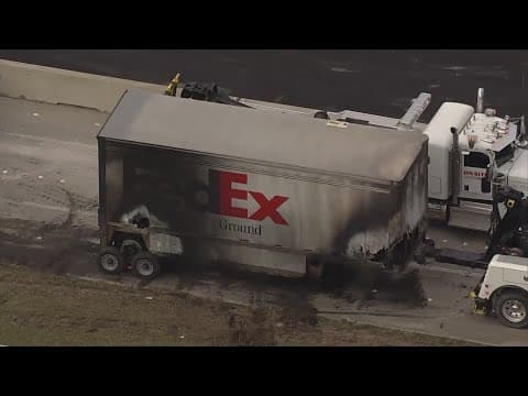 Fiery big rig crash, hazmat spill holds up traffic on Grand Parkway
