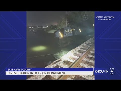 City of Houston says water supply safe after train derailment sends two rail cars into canal