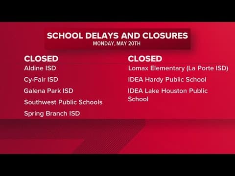 School closing update: Houston-area districts closing due to storm damage, no power