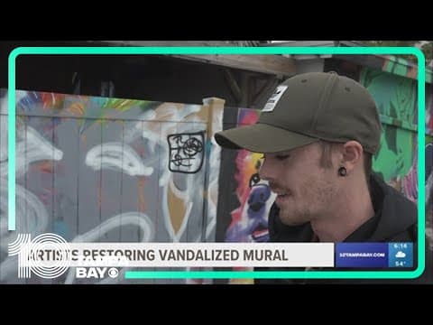 Artists working to restore damaged mural in downtown Gulfport