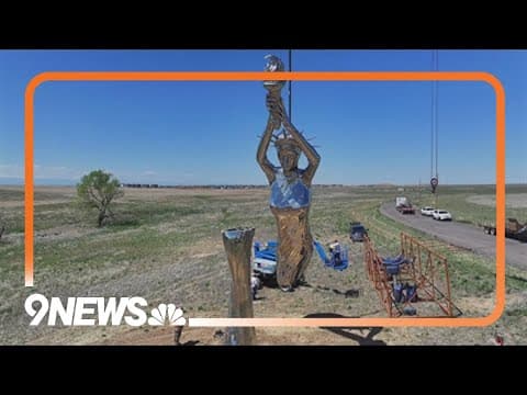 Massive 58-foot sculpture installed in Aurora