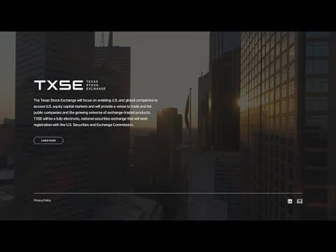 Houston native set to launch the Texas Stock Exchange