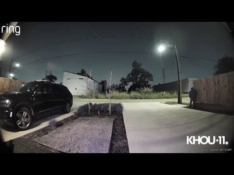 Surveillance video shows suspected shooter hiding moments before deadly ambush outside Houston home