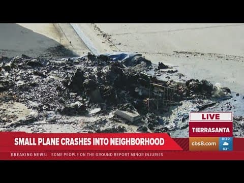 Garbage cans were melted from San Diego plane crash