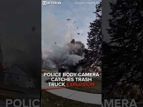 Police body camera captures trash truck exploding in neighborhood | Via:CNN