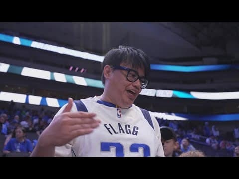 Mavs fans celebrate the team drafting Cooper Flagg No. 1