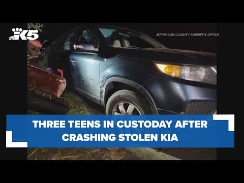 Three teens in custody after crashing stolen SUV