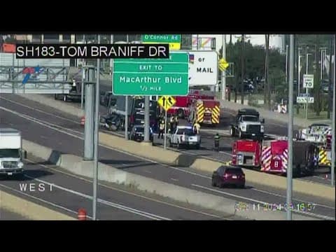 Crash, diesel spill shuts down Texas 183 through Irving, police say