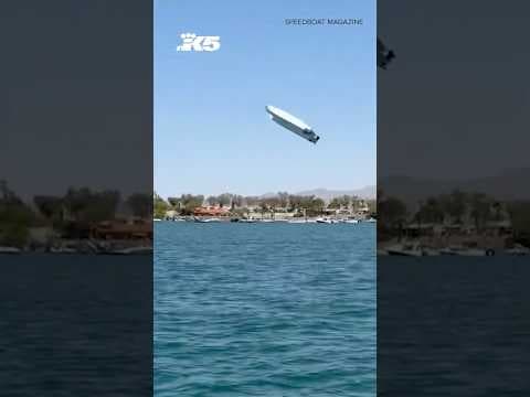 Speedboat goes airborne trying to break speed record