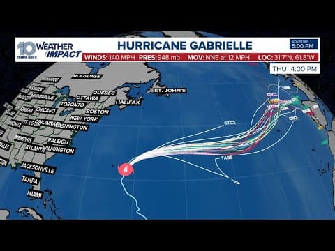 Tracking Hurricane Gabrielle, now a Category 4 storm in the Atlantic