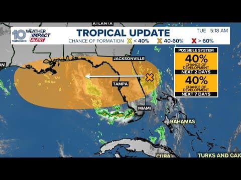 Tracking a tropical system moving over Florida, bringing heavy rain to Tampa Bay area