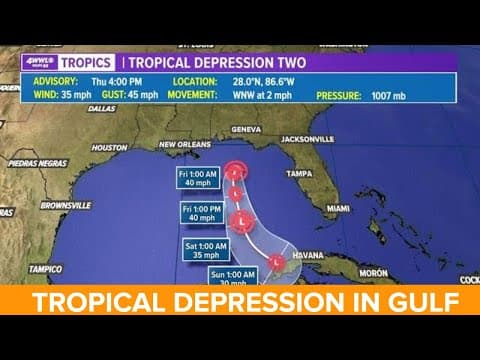 Tropical Depression 2 forms in Gulf of Mexico