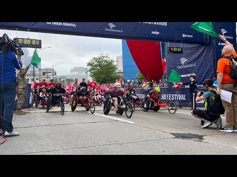 Drone view of the 2024 OneAmerica 500 Festival Mini-Marathon