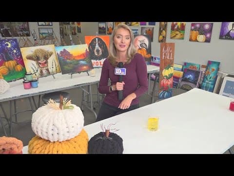 Making candles for fall at Painting with a Twist