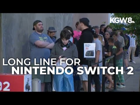 Video game fans line up for hours for Nintendo Switch 2 release