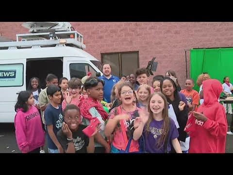10TV Meteorologist Michael Behrens visits Waggoner Road Elementary School for Earth Day celebration