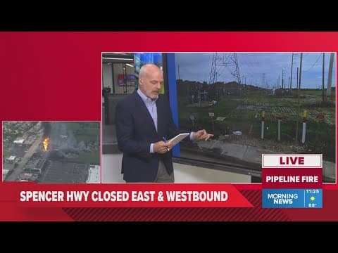 KHOU 11's Jeremy Rogalski outlines the area the fire is burning in and what may be burning