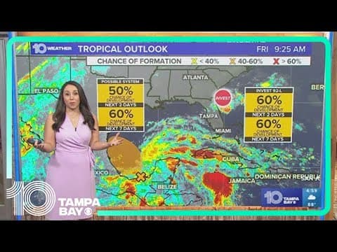 Tracking the Tropics: System liekly to bring rain to east coast Friday night