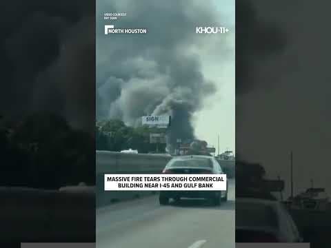 Massive fire tears through commercial building in north Houston