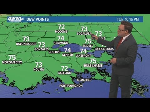 New Orleans Weather: Warm and humid, slight chance for rain