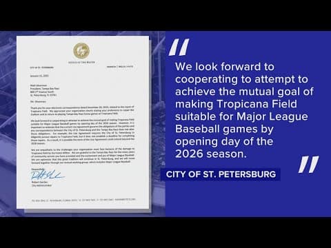 St. Pete leaders respond to letter from Tampa Bay Rays saying the city will repair the Trop by 2026