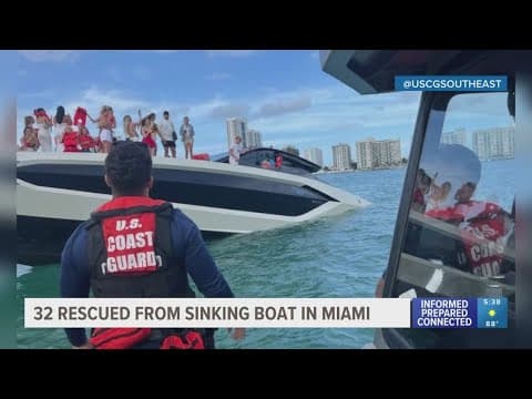 32 people rescued from yacht that began sinking off Miami Beach
