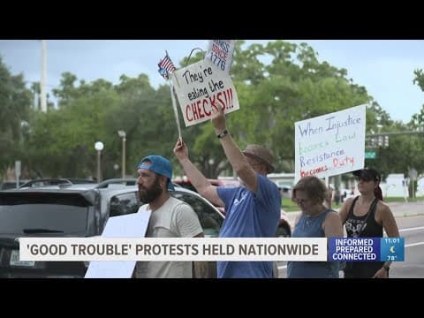 Dozens gather across Tampa Bay for 'Good Trouble' protests