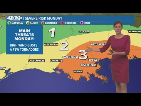 Severe weather update for Monday