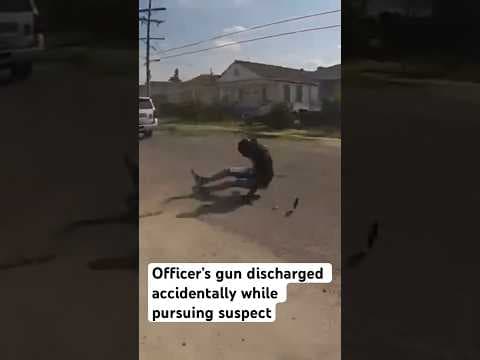 Officer’s gun discharged accidentally while pursuing suspect