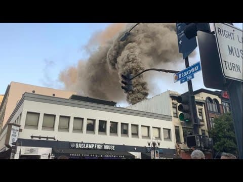 Three-alarm fire near Comic-Con displaces 50 people, diverts traffic for hours