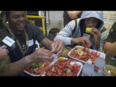 Saints rookies unwind at TD Club Super Boil