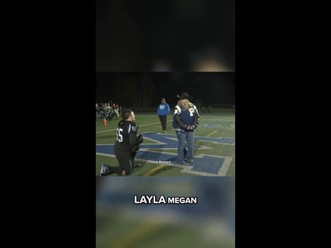 High school football player proposes to longtime girlfriend after team wins big game