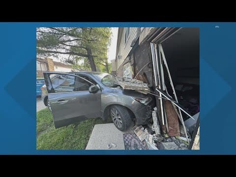 Driver injured after car crashes into east Indy apartment