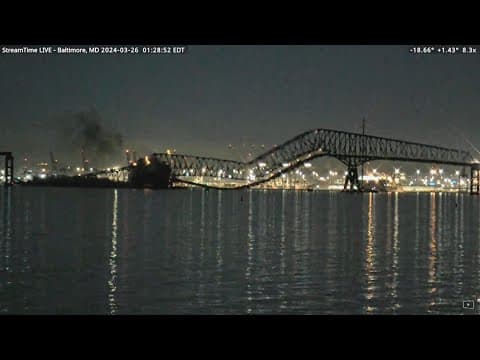 Baltimore bridge collapse: Live aerial views of wreckage