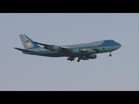 President Biden lands at MCAS Miramar aboard Air Force One in San Diego