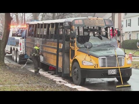 School bus explodes into flames in Ohio