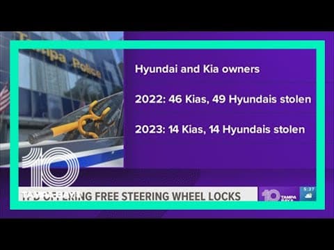 Tampa police offering free steering wheel locks for Hyundai, Kia owners
