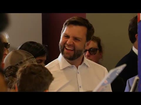 Vice Presidential candidate JD Vance stops by ice cream shop in Eau Claire, Wisconsin