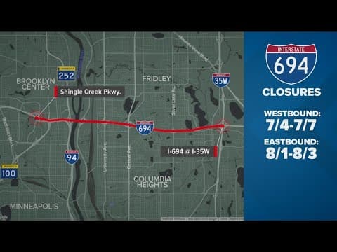 'Mega Maintenance,' mega mess: Significant stretch of I-694 eastbound to close this weekend