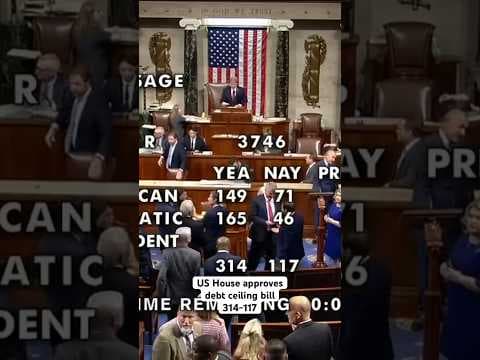 US House voted 314-117 to approve the debt ceiling package & avoid default, bill now heads to Senate