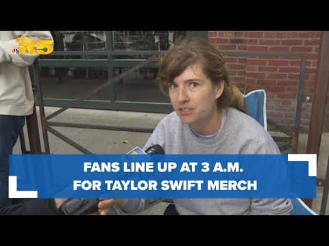 Fans lining up for Taylor Swift merch truck outside Lumen Field