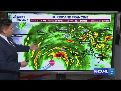 Update on Hurricane Francine at 3 p.m. on Sept. 11, 2024