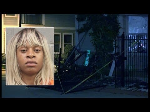Raw: Houston woman ran over man, kissed him, stabbed him to death, HPD says