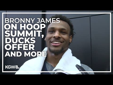 Bronny James on 2023 Nike Hoop Summit, Oregon offer, Portland weather and more | Full interview