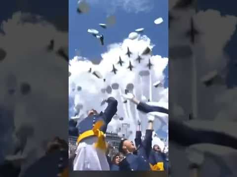 Epic Cap Toss: USAF Thunderbirds Soar Overhead as Air Force Cadets Graduate